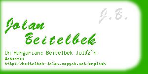 jolan beitelbek business card